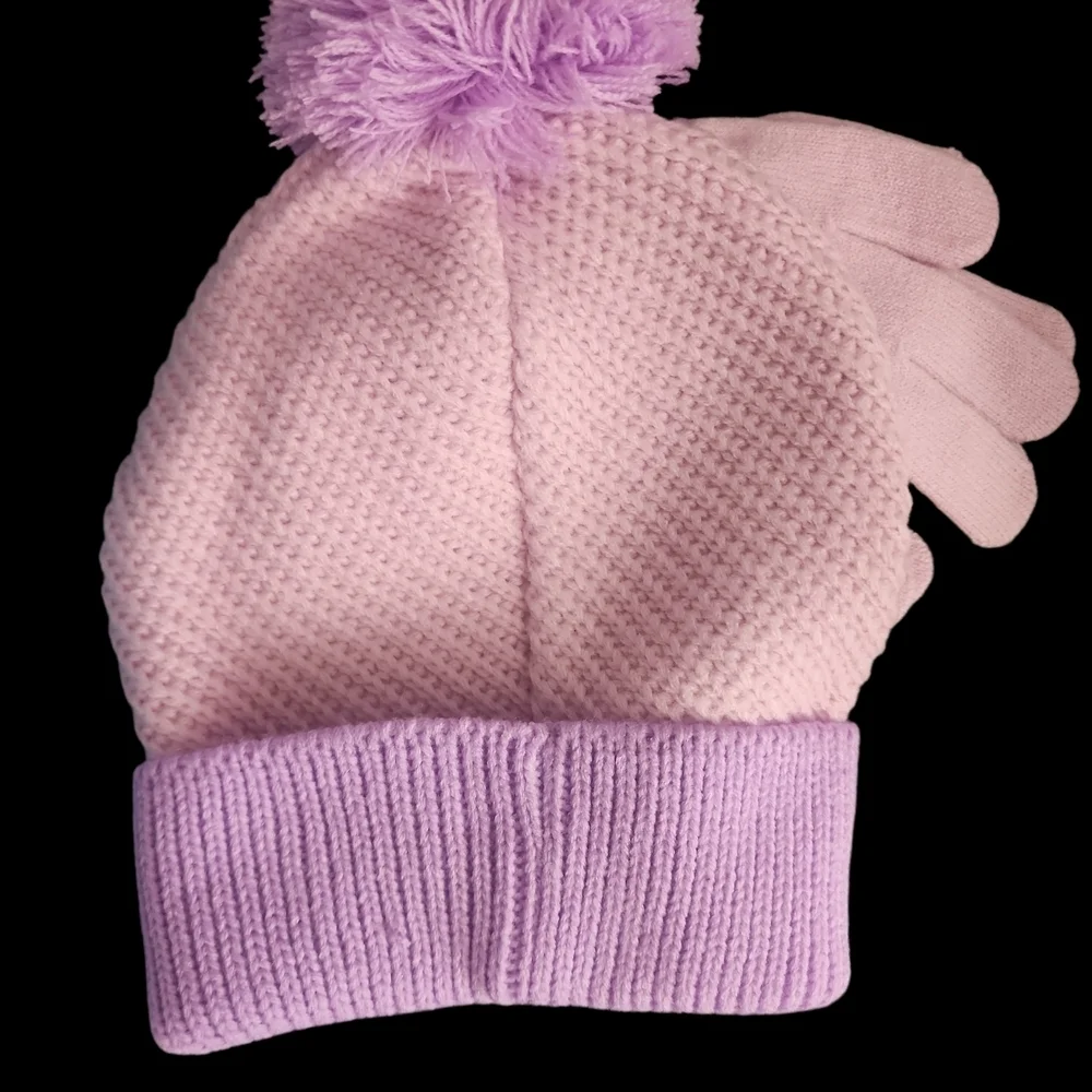 Disney Stitch Lavender and Pink Hat and Gloves